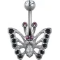Piercing nombril Swarovski Zirconia Papillon Noir