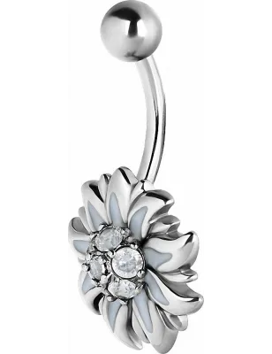 Piercing nombril fleur edelweiss
