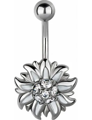 Piercing nombril fleur edelweiss