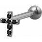 Piercing cartilage hélix croix Swarovski Zirconia noir