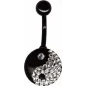 Piercing nombril acier noir Ying et Yang