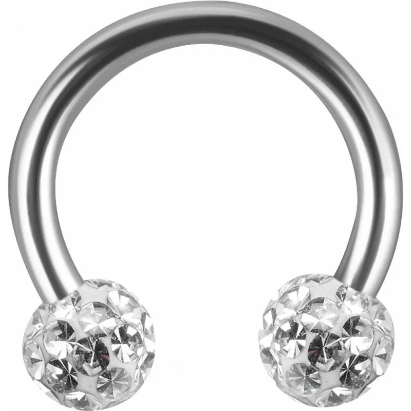 Piercing fer à cheval crystal Swarovski blanc