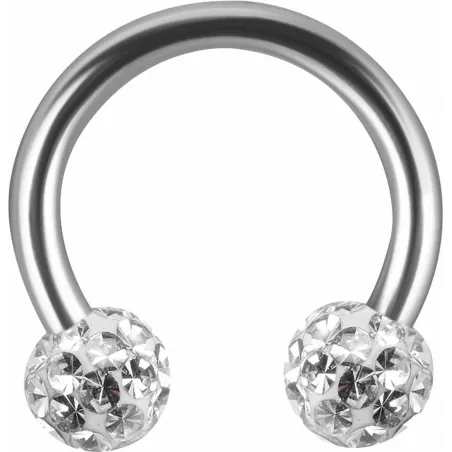 Piercing fer à cheval crystal Swarovski blanc