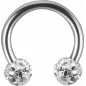 Piercing fer à cheval crystal Swarovski blanc