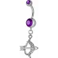 Piercing nombril Crystal Swarovski arc et flèche améthyste