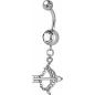 Piercing nombril Crystal Swarovski arc et flèche blanc