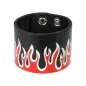 Bracelet en Cuir noir Flammes