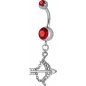 Piercing nombril Crystal Swarovski arc et flèche rouge