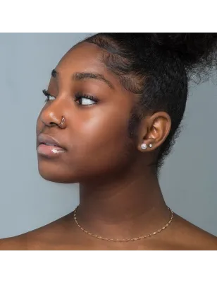 Piercing nez Anneau Or blanc 14 Carats poisson