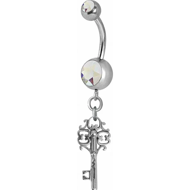 Piercing nombril Crystal Swarovski clef vintage aurore boréale