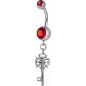 Piercing nombril Crystal Swarovski clef vintage rouge