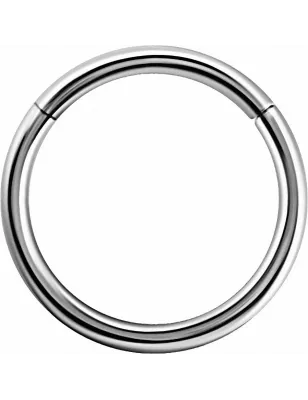 Piercing anneau segment en véritable or blanc 18 carats