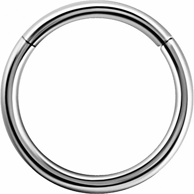 Piercing anneau segment en véritable or blanc 18 carats