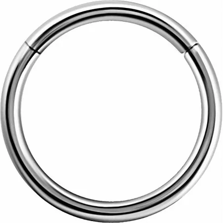 Piercing anneau segment en véritable or blanc 18 carats