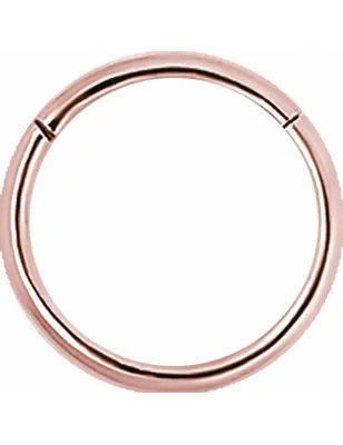 Piercing anneau segment en véritable or rose 18 carats