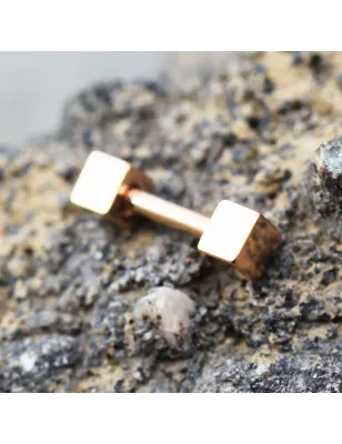 Piercing hélix plaqué or cubes