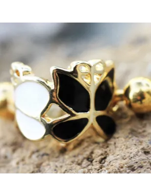 Piercing cartilage hélix manchette papiln noir et blanc