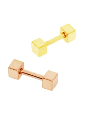 Piercing hélix plaqué or cubes