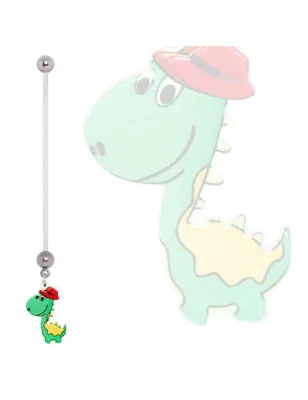 Piercing nombril de grossesse dinosaure