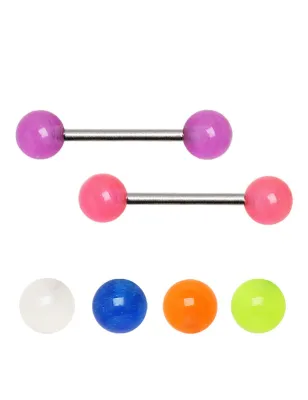 Piercing téton avec boules glow in the dark