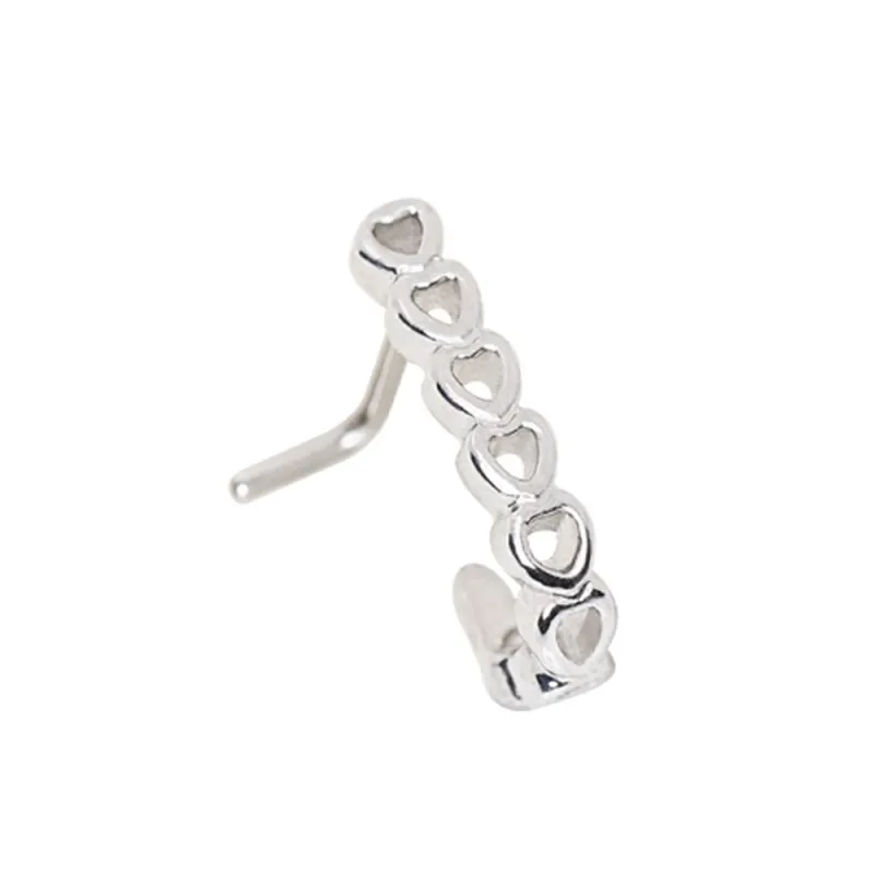 Piercing nez demi-cercle multiples coeurs