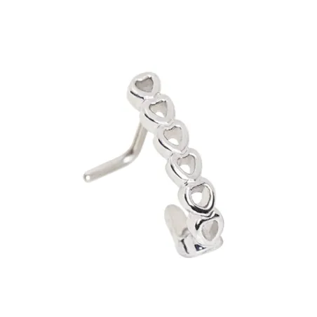 Piercing nez demi-cercle multiples coeurs