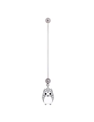 Piercing nombril de grossesse hibou avec strass