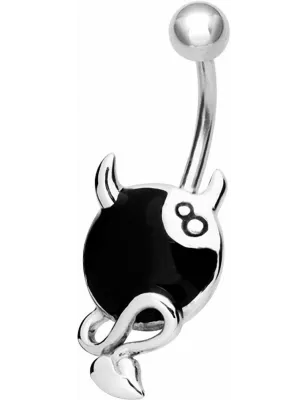 Piercing nombril boule 8 noire endiablée