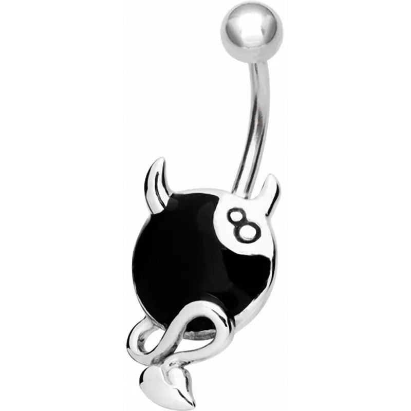 Piercing nombril boule 8 noire endiablée