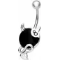 Piercing nombril boule 8 noire endiablée