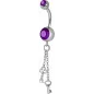 Piercing nombril Crystal Swarovski chaine clefs améthyste