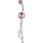 Piercing nombril Crystal Swarovski chaine clefs rose