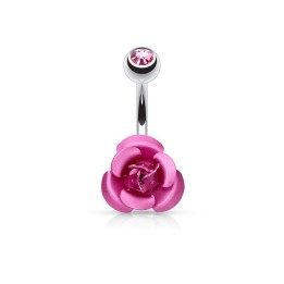 Piercing nombril Rose Métallique