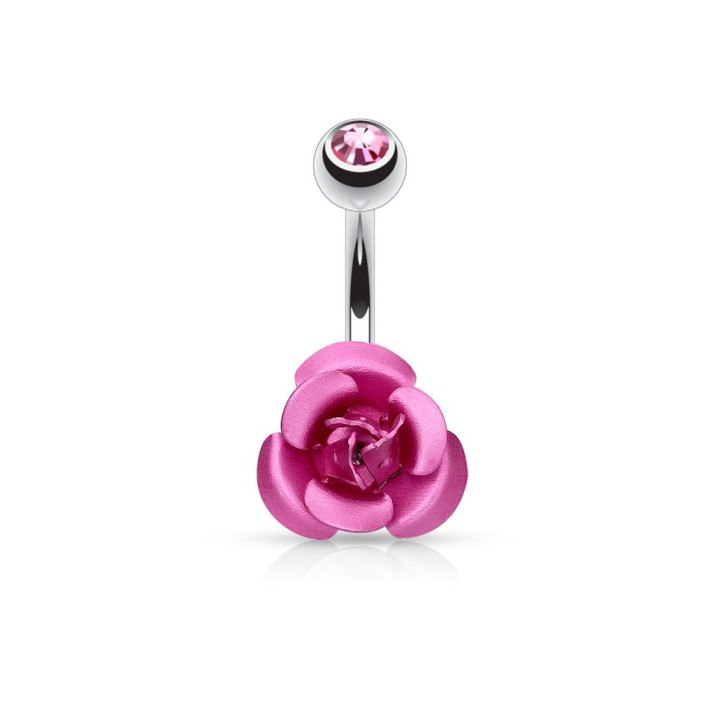 Piercing nombril Rose Métallique