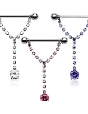 Piercing Téton Bouclier Solitaire - Bijou Piercing Téton