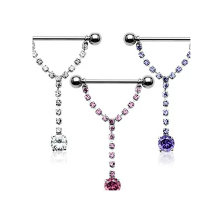 Piercing Téton Bouclier Solitaire - Bijou Piercing Téton