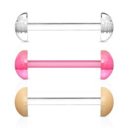 Piercing langue Bioflex avec demi boules