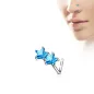 Piercing nez tige en L étoiles jumelles turquoises