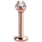Piercing labret acier rosé serti de Swarovski Zirconia