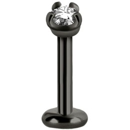 Piercing labret acier gunmetal serti de Swarovski Zirconia