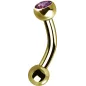 Piercing arcade plaqué or Swarovski Zirconia fuchsia