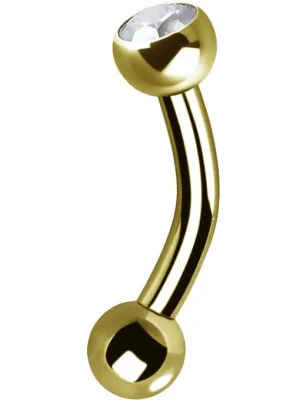 Piercing arcade plaqué or Swarovski Zirconia blanc