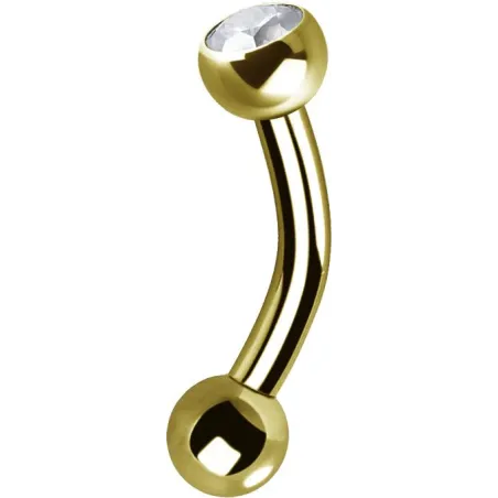 Piercing arcade plaqué or Swarovski Zirconia blanc