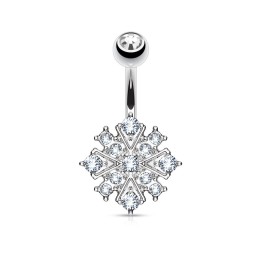 Piercing nombril étoile éclatante cristaux