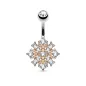 Piercing nombril étoile éclatante rosée cristaux Piercing nombril étoile éclatante rosée cristaux