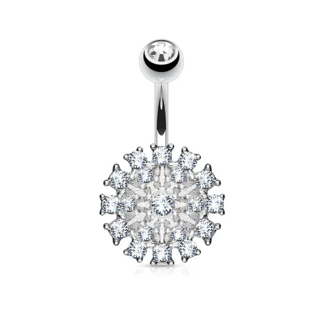 Piercing nombril bouclier pavé de cristaux