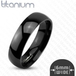 Bague Titane Solide Noire Finition Brillante - Bague homme et femme en titane