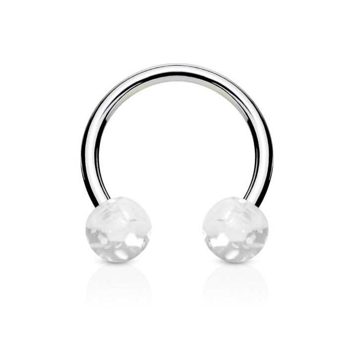 Piercing fer à cheval boules à paillettes