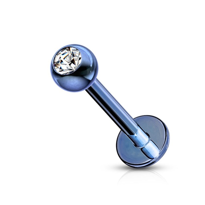 Piercing Labret Titane anodisé avec Gemme