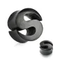 Piercing Plug Organique en Bois de Areng Noir Lettre S
